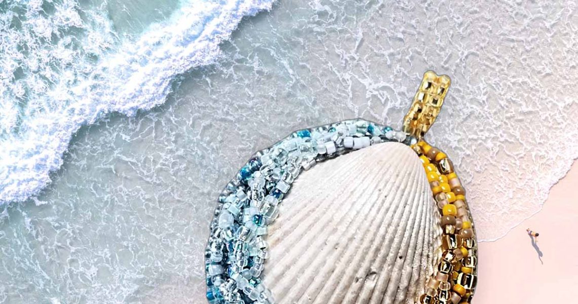 Free-Form Seashell Pendant Bead Embroidery