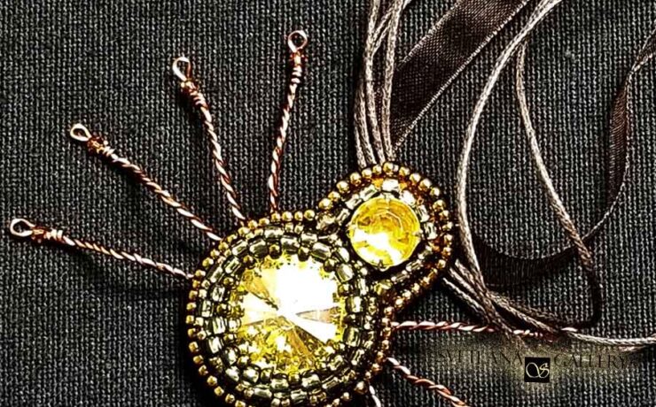 Spider Necklace Bead Embroidery