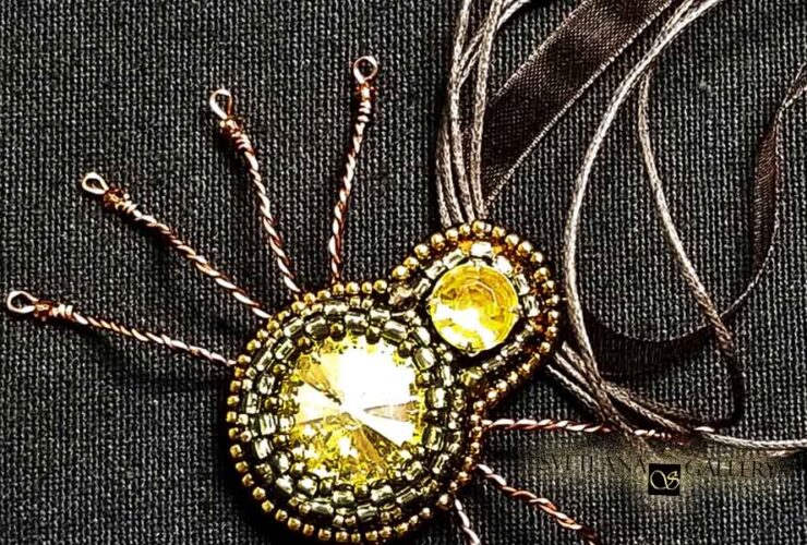 Spider Necklace Bead Embroidery