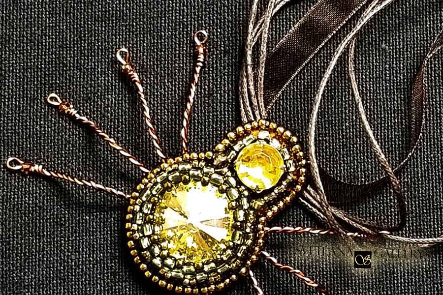Spider Necklace Bead Embroidery